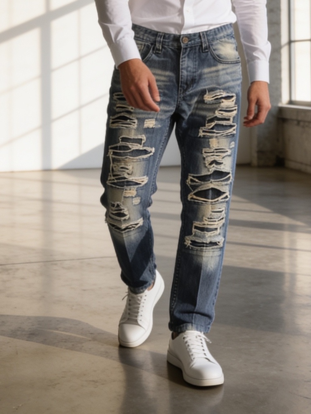 Smoke Rise Men’s 9402 Extreme Distressed Jeans Y2K - SZ  32x26 👖